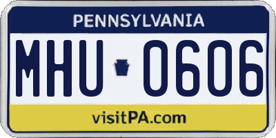 PA license plate MHU0606