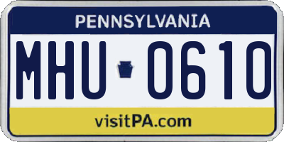 PA license plate MHU0610