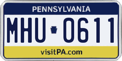 PA license plate MHU0611