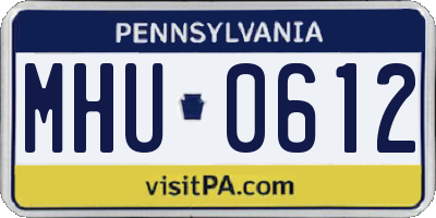 PA license plate MHU0612