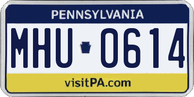 PA license plate MHU0614