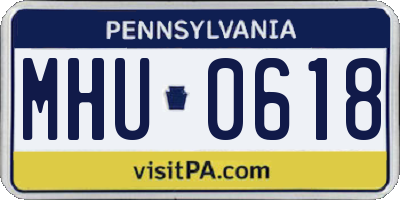 PA license plate MHU0618