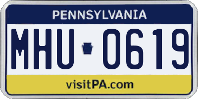 PA license plate MHU0619