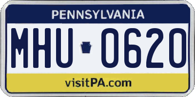 PA license plate MHU0620
