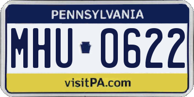 PA license plate MHU0622