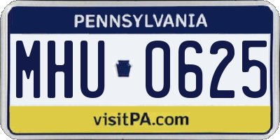 PA license plate MHU0625