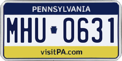 PA license plate MHU0631