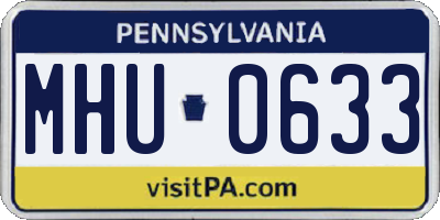 PA license plate MHU0633