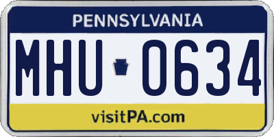 PA license plate MHU0634
