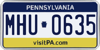 PA license plate MHU0635