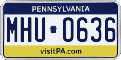 PA license plate MHU0636