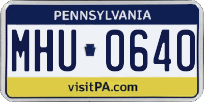 PA license plate MHU0640