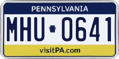 PA license plate MHU0641