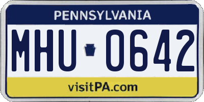 PA license plate MHU0642