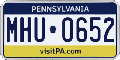 PA license plate MHU0652