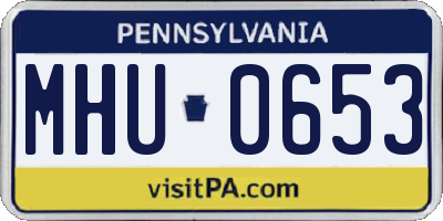 PA license plate MHU0653
