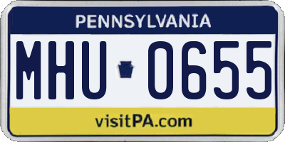 PA license plate MHU0655