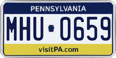 PA license plate MHU0659