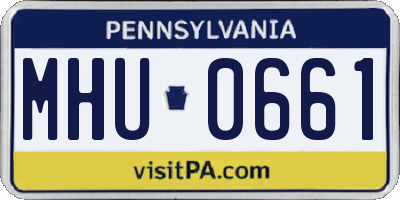 PA license plate MHU0661