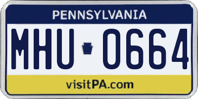 PA license plate MHU0664