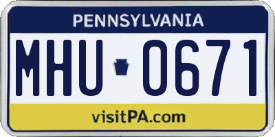 PA license plate MHU0671