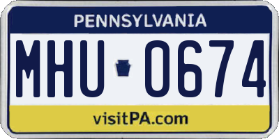 PA license plate MHU0674