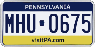 PA license plate MHU0675
