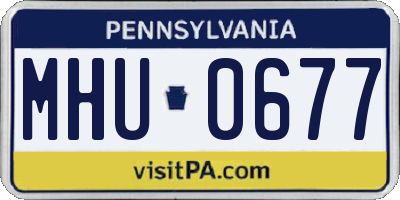 PA license plate MHU0677