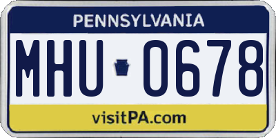 PA license plate MHU0678