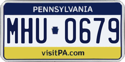 PA license plate MHU0679