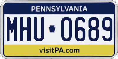 PA license plate MHU0689