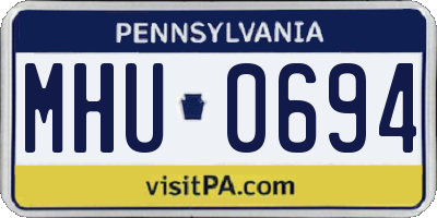 PA license plate MHU0694