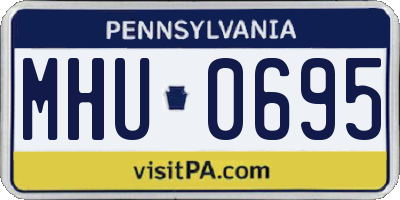 PA license plate MHU0695