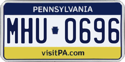 PA license plate MHU0696