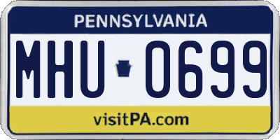 PA license plate MHU0699