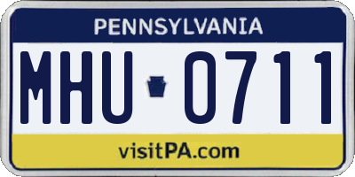 PA license plate MHU0711