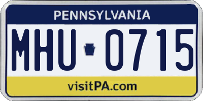 PA license plate MHU0715