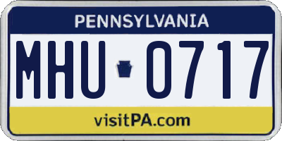 PA license plate MHU0717