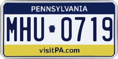 PA license plate MHU0719