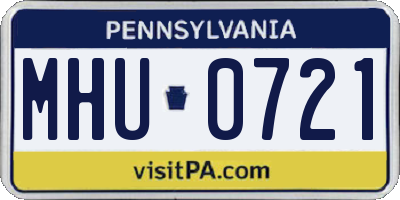 PA license plate MHU0721