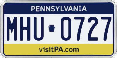 PA license plate MHU0727
