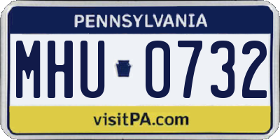 PA license plate MHU0732