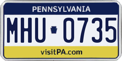 PA license plate MHU0735