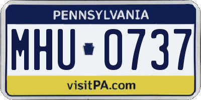 PA license plate MHU0737