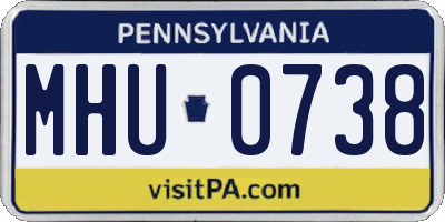 PA license plate MHU0738