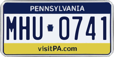 PA license plate MHU0741