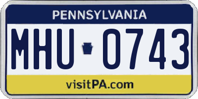 PA license plate MHU0743
