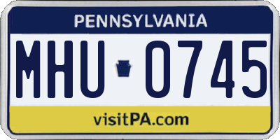 PA license plate MHU0745