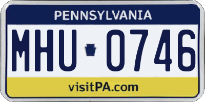 PA license plate MHU0746