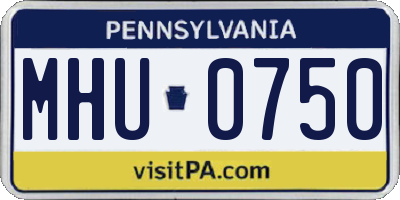 PA license plate MHU0750